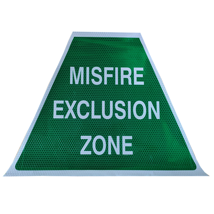 Reflective Misfire Sticker for 3-Sided Pyramid Cone - 